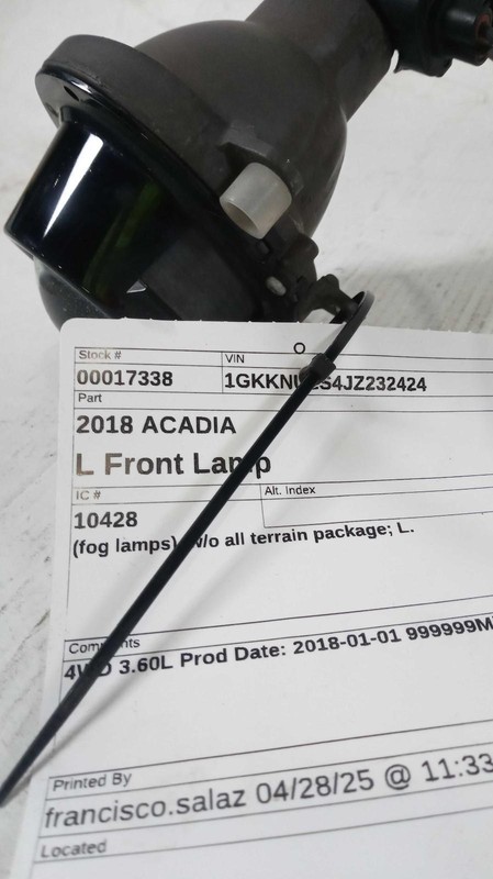 2018 GMC Acadia Left Fog Light Assembly Black OEM 690517 144K Miles