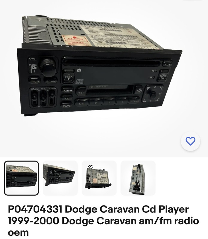 P04704331 Dodge Caravan Cd Player 1999-2000 Dodge Caravan am/fm radio 1998 1997