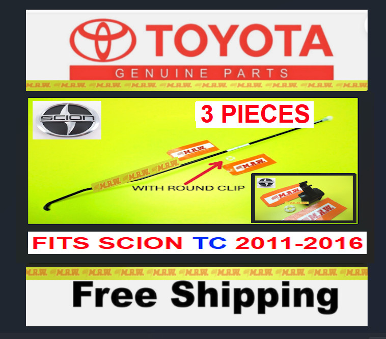 HOOD ROD PROP W ROUND BUSHING GROMMET HOLE CLIP SUPPORT 3pc for SCION TC 11-16