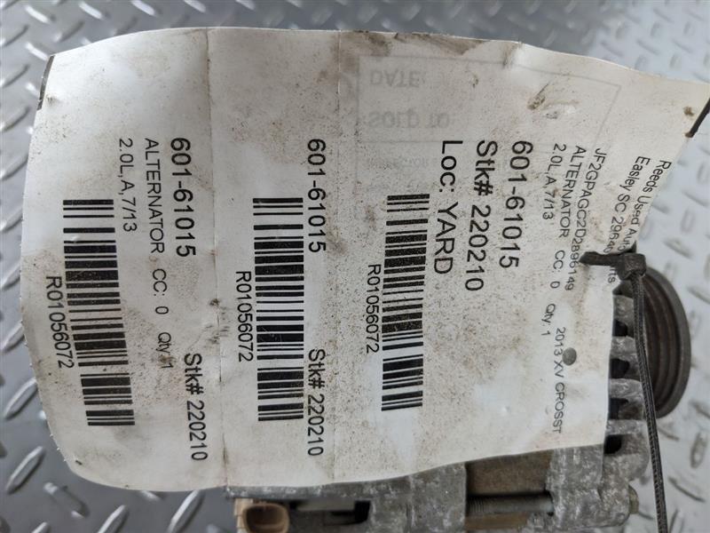 Alternator Base ID 23700AA720 Fits 13-15 XV CROSSTREK 1056072