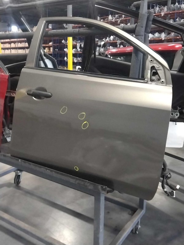 2015 Nissan Versa Right Front Door Grey Small Dent 141K Miles OEM Part
