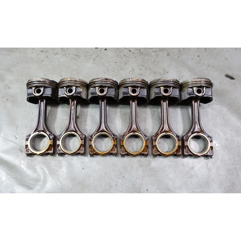1996-1999 BMW M52 2.8L 6-Cylinder E36 E39 Piston Connecting Rod Set of 6 OEM