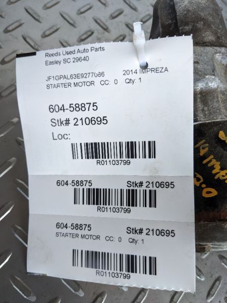 Starter Motor Fits 14-18 FORESTER 1103799