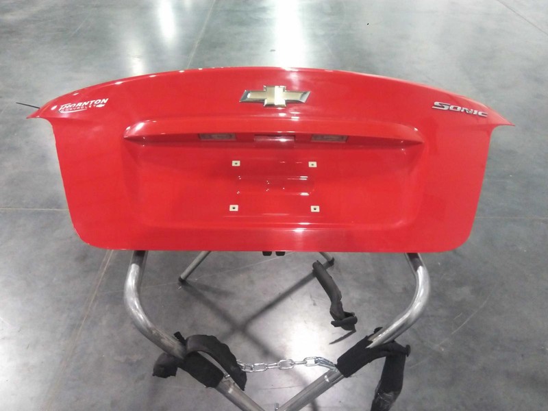 2015 Chevrolet Sonic Deck Lid Trunk Lid Red OEM Used Light Scratches