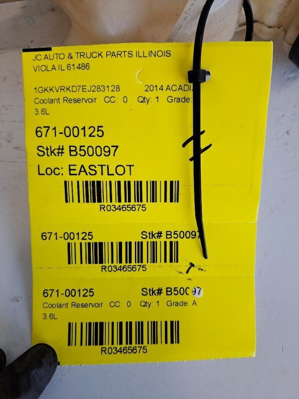 Coolant Reservoir VIN J 11th Digit Limited Fits 07-17 ACADIA 3465675