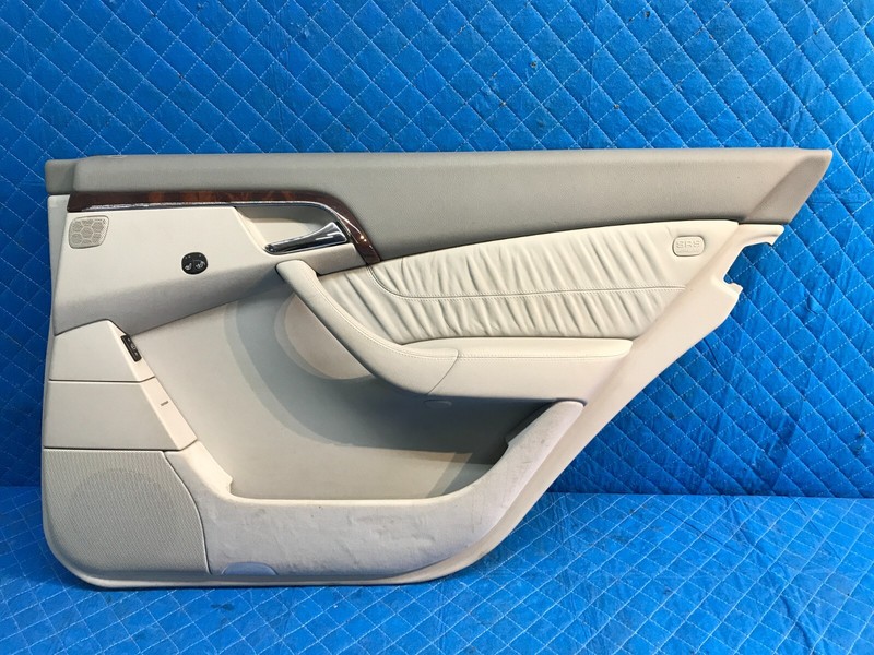 00-06 Mercedes W220 S500 Rear Right Passenger Interior Door Panel Gray Beige