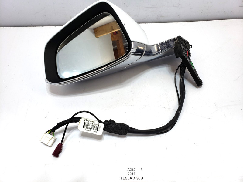✅ 16-20 OEM Tesla Model X Left Driver Side Exterior View Mirror Cover White PBCW