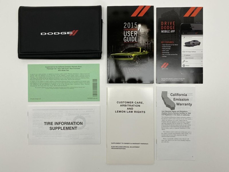 Owners Manual 2015 Dodge Challenger 86673