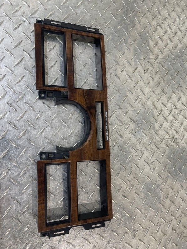1989-1993 CADILLAC DEVILLE "WOODGRAIN" DASH FACE APPLIQUE BEZEL AROUND COLUMN