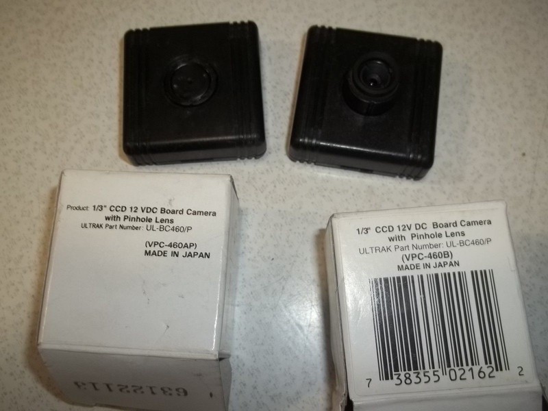 lot of 2 1/3 ccd 12vdc board camera pinhole lens vpc-460Ap Ultrak UL-BC460/P