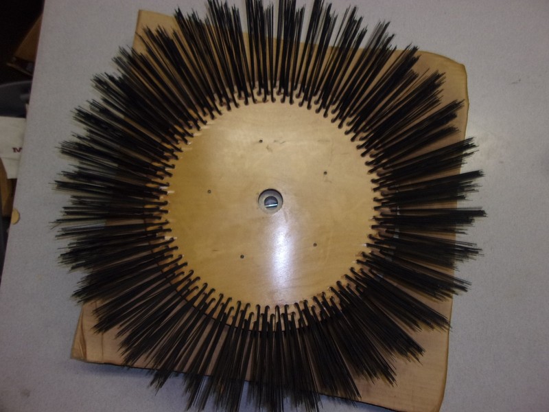 Wire Brush, Industrial Floor Scrubber 18-1/8" Diameter 8" Double Bore 1-7/8" 1-5