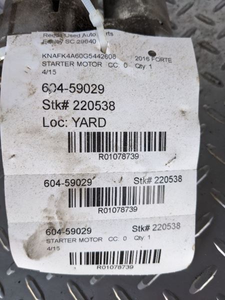 Starter Motor ID 361002E120 Fits 14-16 FORTE 1078739