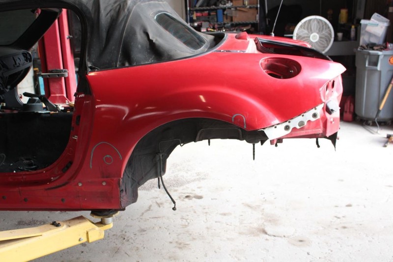 06-15 Mazda Mx-5 Miata NC Red Driver Left Rear Quarter Panel Assembly
