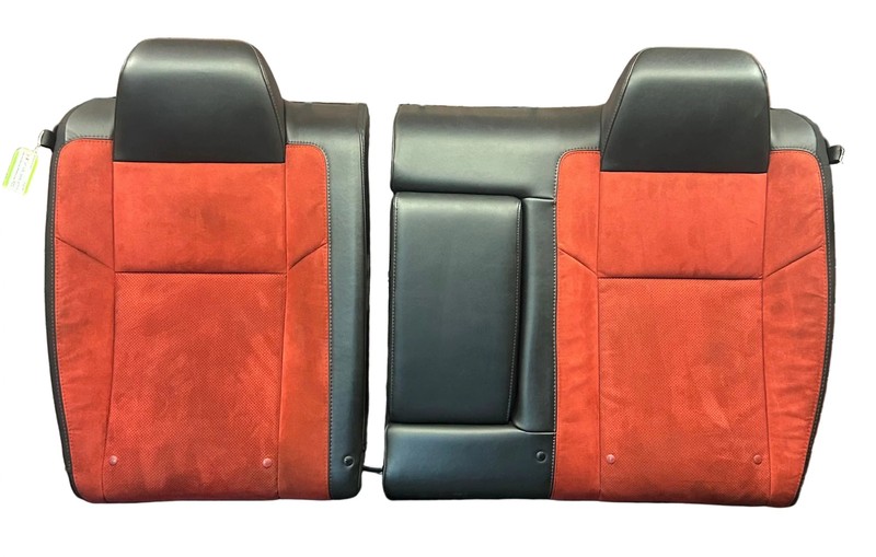 2015-2023 Dodge Challenger Black Leather Red Suede Rear Seat Back OEM