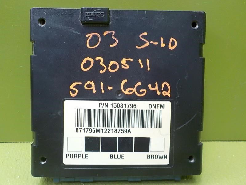02-04 Chevrolet S10 Pickup BCM Body Control Module OEM 15081796