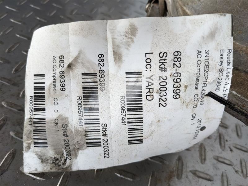 AC Compressor Hatchback Note Fits 14-19 VERSA 957441