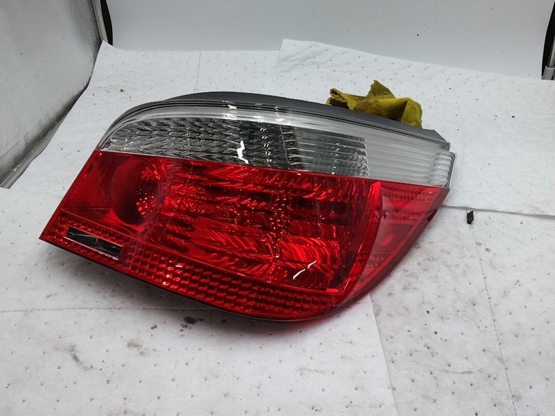 2007 BMW 525i Right Tail Light Assembly Silver OEM Used, Scratched Lens