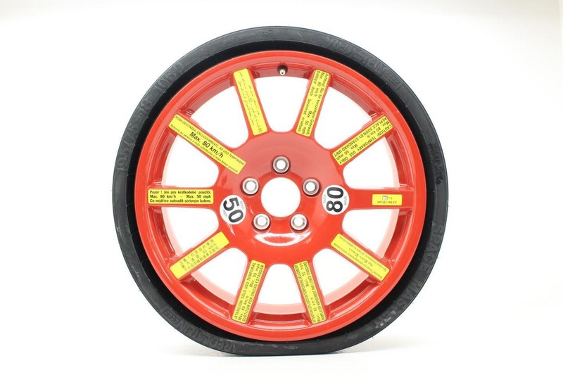 15-24 Porsche Macan 3.0L Red Spare Wheel with Tire 18x3-1/2 Inch Wheel