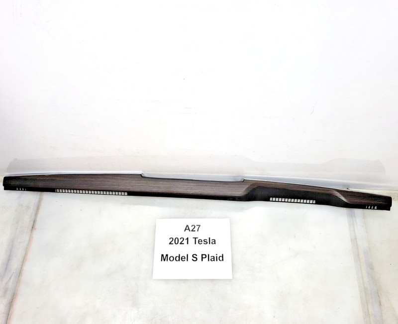 ✅ 21-23 OEM Tesla Model S Plaid Dash Trim Molding Panel Assy Woodgrain