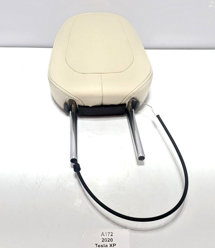 ✅ 16-20 OEM Tesla Model X Rear Right Passenger 3nd Row Headrest Cream Leather