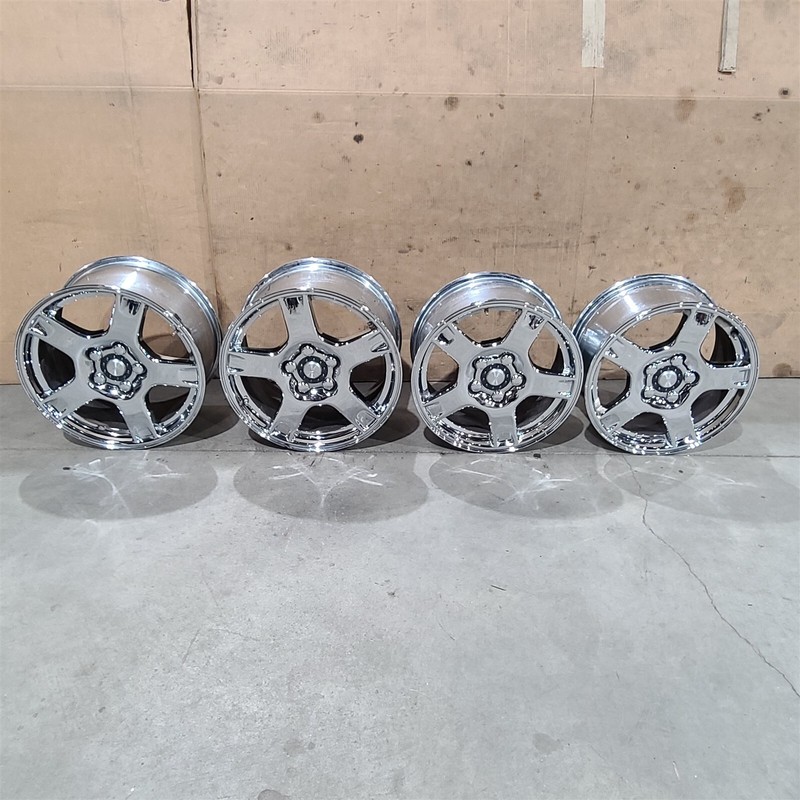 97-04 Corvette C5 5 Spoke ChromeWagon Wheel Set Wheels Oem 17x8.5 18x9.5 Aa741