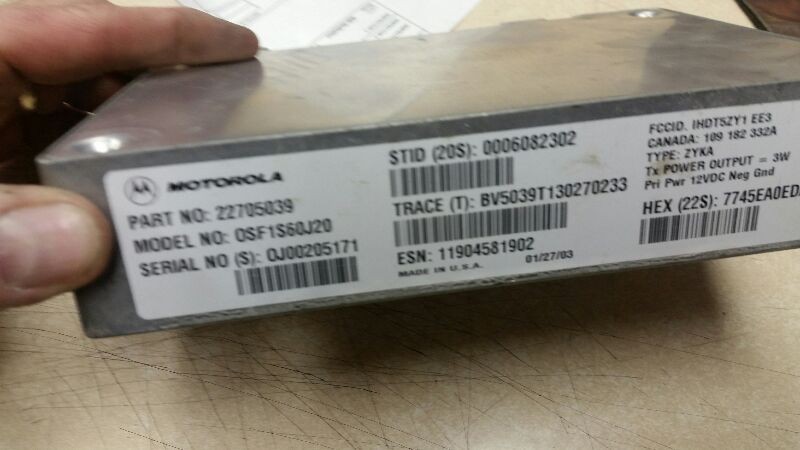 Chassis ECM Communication Onstar Opt UE1 Fits 02 04-06 ENVOY 38614