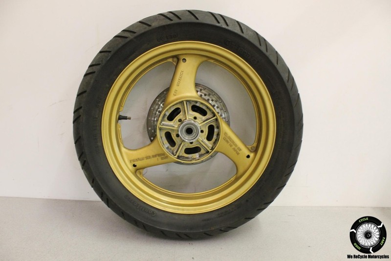1993 Suzuki Katana 750 GSX750F REAR WHEEL BACK RIM W TIRE BRAKE DISC GSX 93