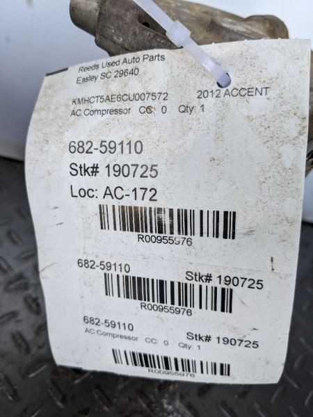 AC Compressor Manual Temperature Control Fits 12-14 ACCENT 955976