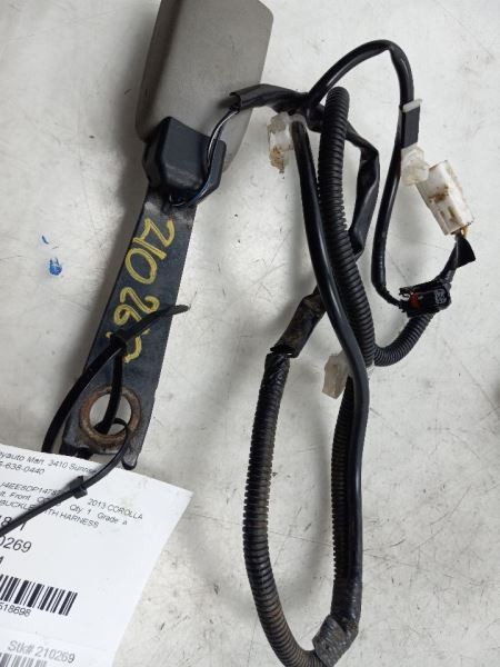09 10 11 12 13 TOYOTA COROLLA FRONT DRIVER LEFT SEAT BELT BUCKLE WITH HARNESS