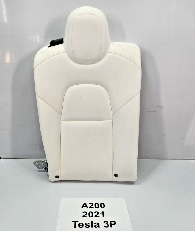 ✅ 17-20 OEM Tesla Model 3 Rear Right Passenger Seat Upper Cushion Leather White