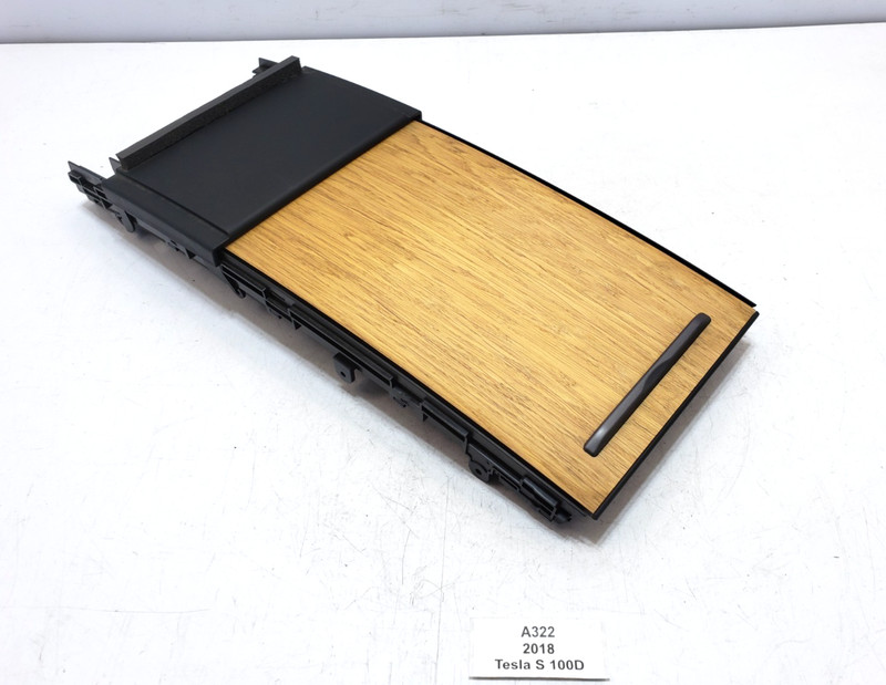 ✅ 12-20 OEM Tesla Model S X Center Console Storage Tray Box Trim Wood