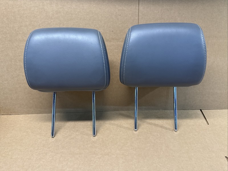 2011-2014 Ford F150 Front Driver Passenger Head Rest Headrest Leather Pair gray