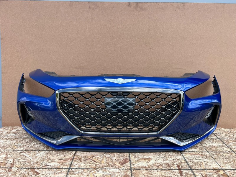 GENESIS G70 2019-2021 OEM FRONT BUMPER COVER WITH SENSORS AND CAMERA BLUE (PS5)
