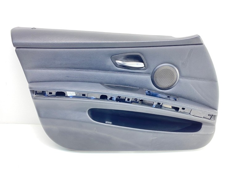 06-12 BMW E90 E91 3 Series Front Left Door Card Trim Panel Leather Black OEM✅