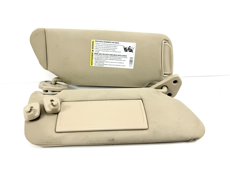 2006-2010 Hummer H3 Sun Visors Pair Driver & Passenger Side Beige / Tan OEM