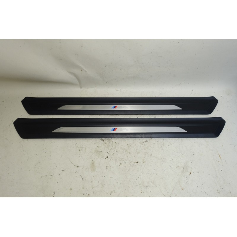 2015-2020 BMW F83 M4 Convertible ///M4 Factory Door Sill Entry Cover Pair OEM