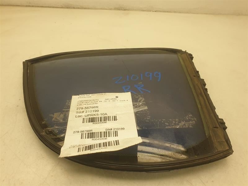 98-05 LEXUS GS300 3.0L PASSENGER SIDE REAR DOOR VENT GLASS
