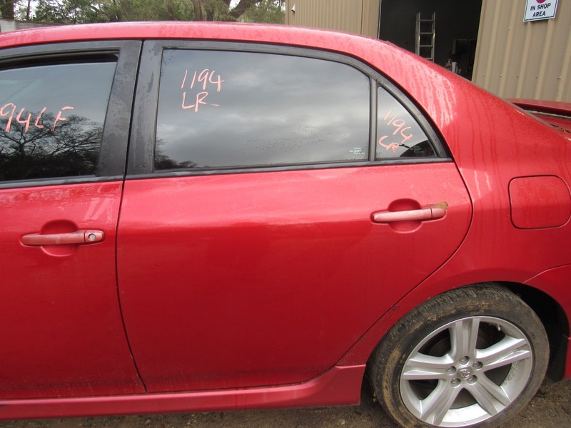 09-13 TOYOTA COROLLA LEFT DRIVER REAR DOOR ELECTRIC WINDOW W/ POWER LOCK RED 3R3