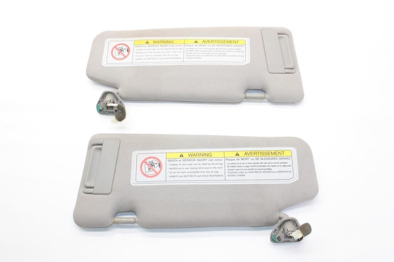 04-06 Nissan 350Z 3.5L Coupe Gray Left and Right Front Sun Visors with Illuminat