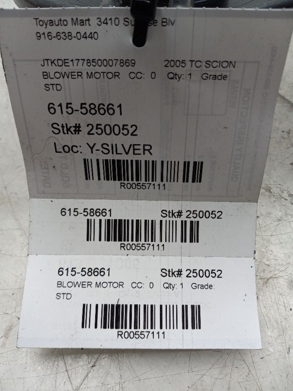 05 SCION TC BLOWER MOTOR