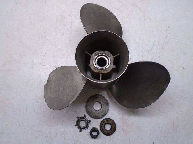 K1 Quicksilver Stainless Steel Propeller 48-16318- 21 P w/ Hub Kit