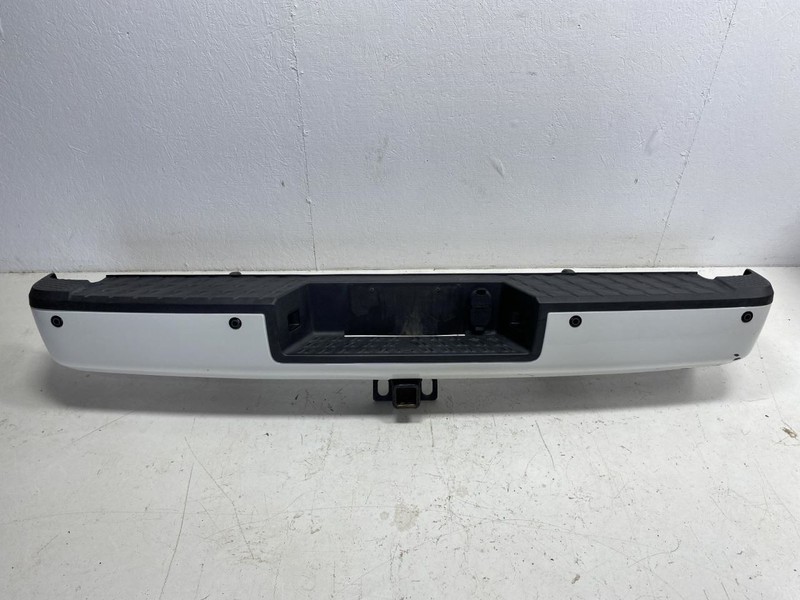 Rear Bumper White W/ Park Assist and Hitch Fits 2016-2019 Nissan Titan XD 86142