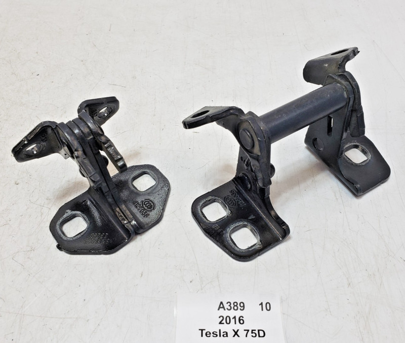✅ 16-23 OEM Tesla Model X Front Left Driver Door Hinge Upper Lower Black SET