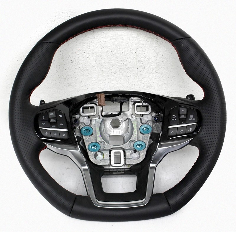 OEM Steering Wheel For Ford Explorer ST, ST-Line Black leather Red Stitching