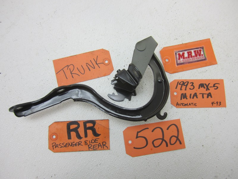 90-97 MX-5 MIATA RIGHT PASSENGER SIDE REAR BACK TRUNK HINGE BLACK DECK LID R RH