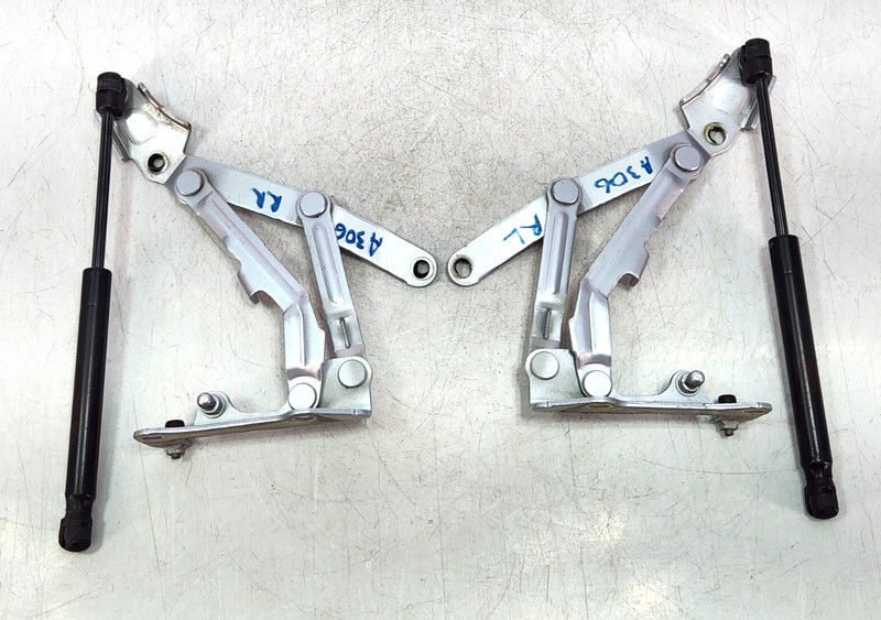 ✅ 08-15 OEM Mitsubishi Evolution Rear Left Right Trunk Hinge W/ Shock Silver SET