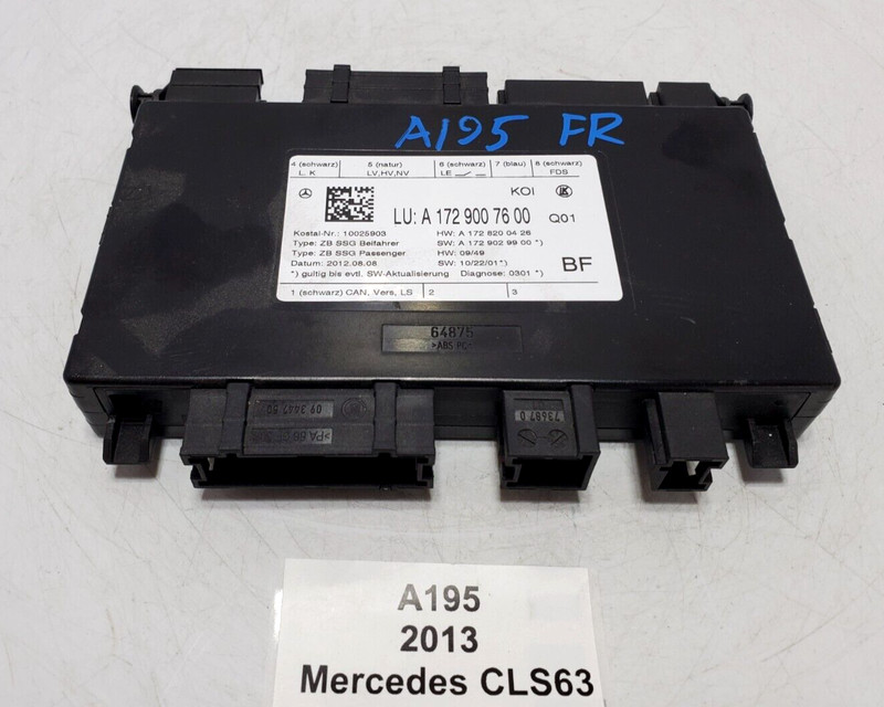 ✅ 10-14 OEM Mercedes W218 CLS63 AMG Front Right Passenger Seat Control Module
