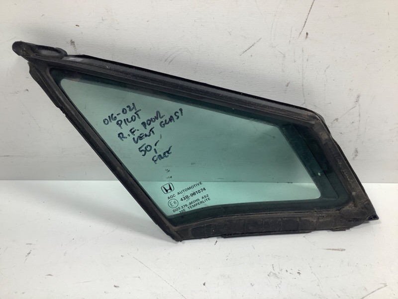 016-021 Honda Pilot Right Front Door Quarter Vent Glass Green 73330-TG7-A01 OEM