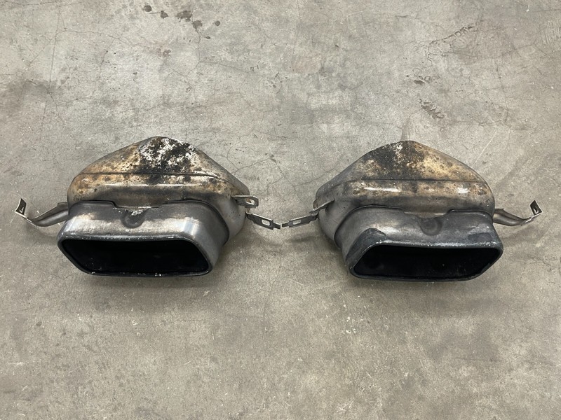 ⭐2009-2015 BMW 7-SERIES REAR EXHAUST DUAL CHROME TIP SET OF 2 LH RH OEM LOT2296