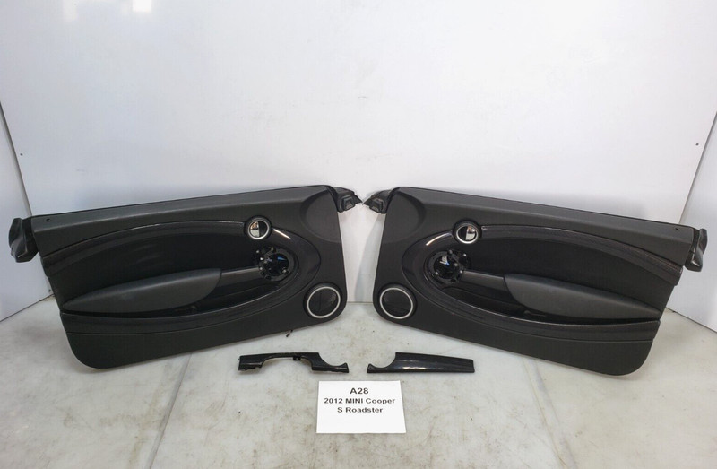 ✅ 12-15 OEM Mini Cooper R59 Front Left Right Interior Door Card Panels Black SET